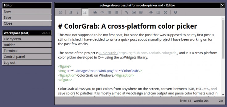 Markdown editor