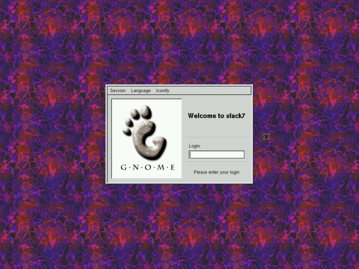 Login screen