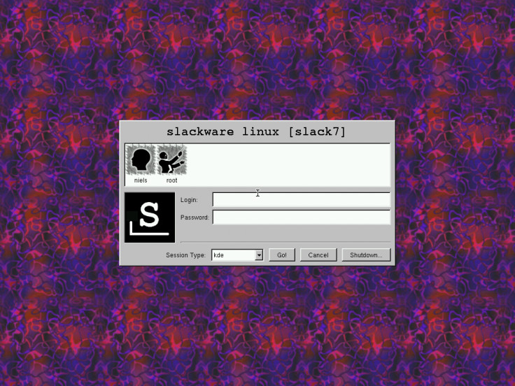 Login screen