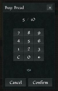 Number input dialog