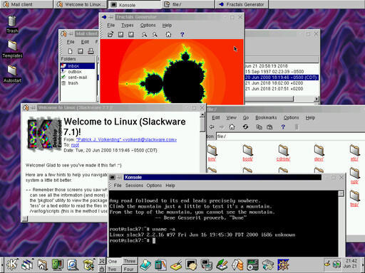 KDE 1.2.1 on Slackware Linux 7.1